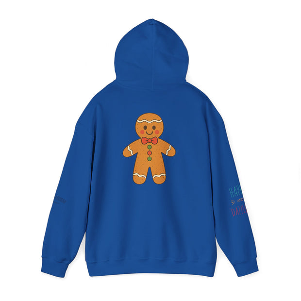 Gingerbread Holiday Hoodie — Scenic Quote Front & Festive Back