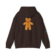 Gingerbread Holiday Hoodie — Scenic Quote Front & Festive Back