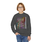 Youth Crewneck Sweatshirt — Inspirational Quote & Funny Kids’ Skeleton Joke Print