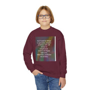 Youth Crewneck Sweatshirt — Inspirational Quote & Funny Kids’ Skeleton Joke Print
