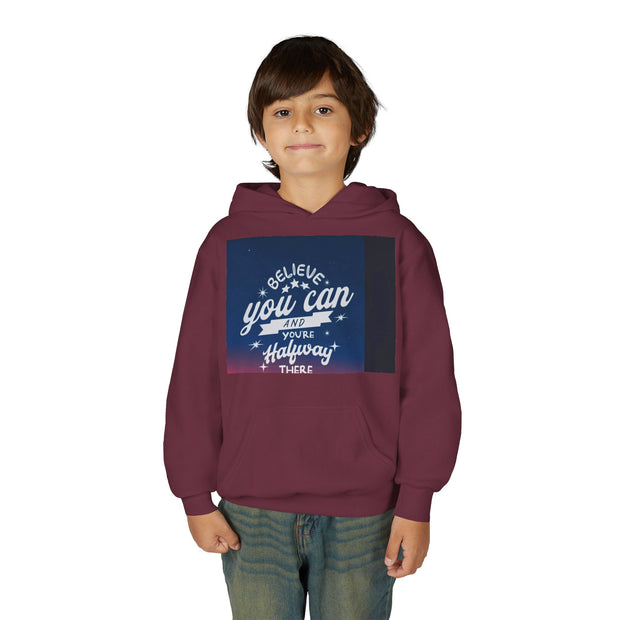 Youth Hoodie — “Believe You Can” Motivational School Spirit Pullover (Learning Today Leading Tomorrow)