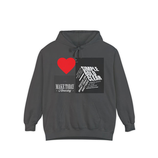 Make Today Amazing Hoodie — Heart & Bold Typography Graphic Hoodie