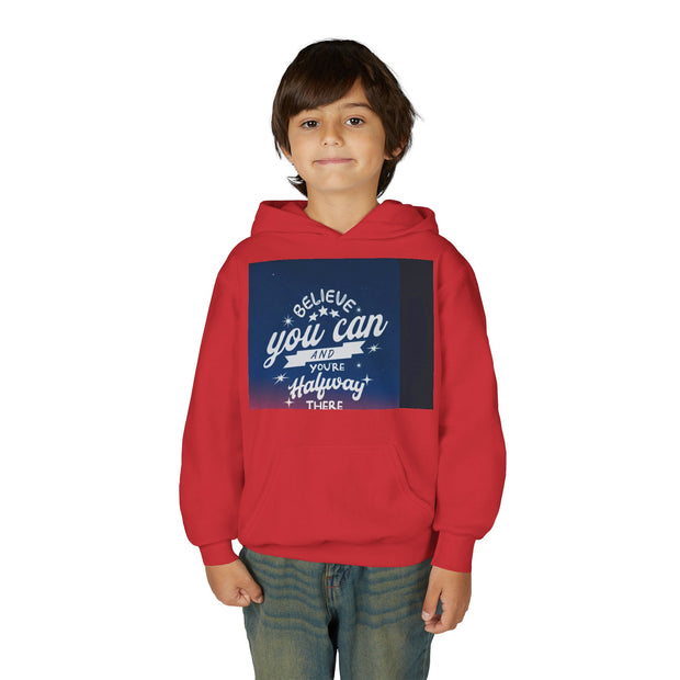 Youth Hoodie — “Believe You Can” Motivational School Spirit Pullover (Learning Today Leading Tomorrow)