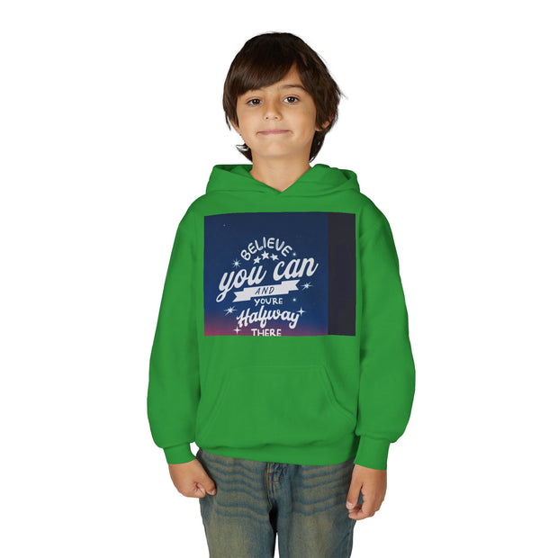 Youth Hoodie — “Believe You Can” Motivational School Spirit Pullover (Learning Today Leading Tomorrow)