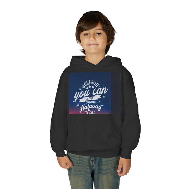 Youth Hoodie — “Believe You Can” Motivational School Spirit Pullover (Learning Today Leading Tomorrow)