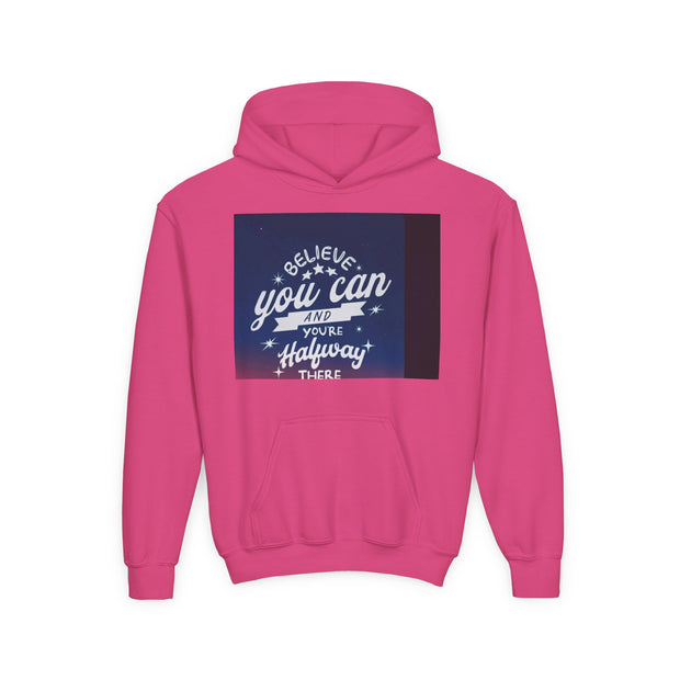 Youth Hoodie — “Believe You Can” Motivational School Spirit Pullover (Learning Today Leading Tomorrow)