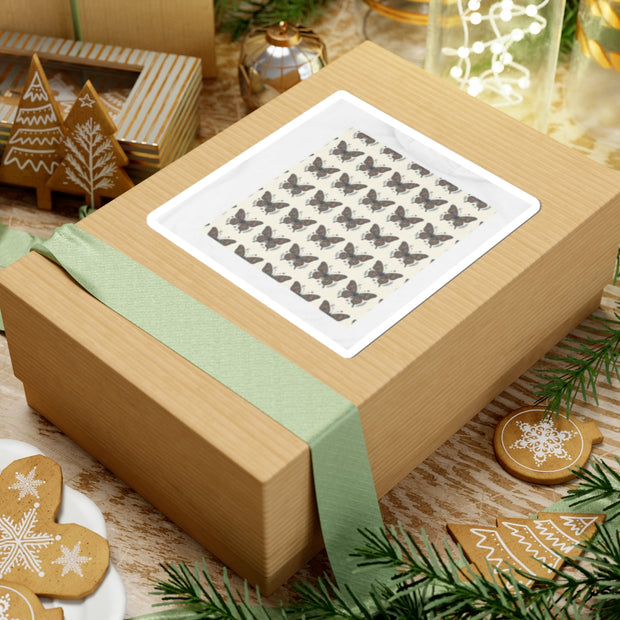 Vintage Butterfly Pattern Kiss-Cut Sticker Sheet — Brown Moth Decal Pack