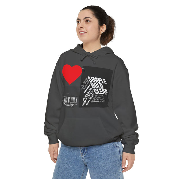 Make Today Amazing Hoodie — Heart & Bold Typography Graphic Hoodie