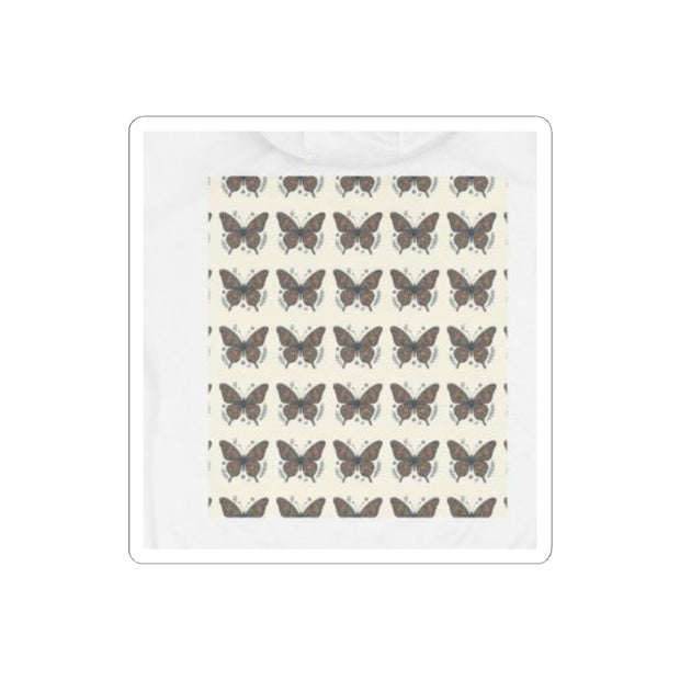 Vintage Butterfly Pattern Kiss-Cut Sticker Sheet — Brown Moth Decal Pack
