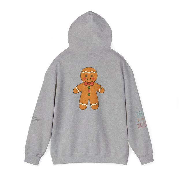 Gingerbread Holiday Hoodie — Scenic Quote Front & Festive Back