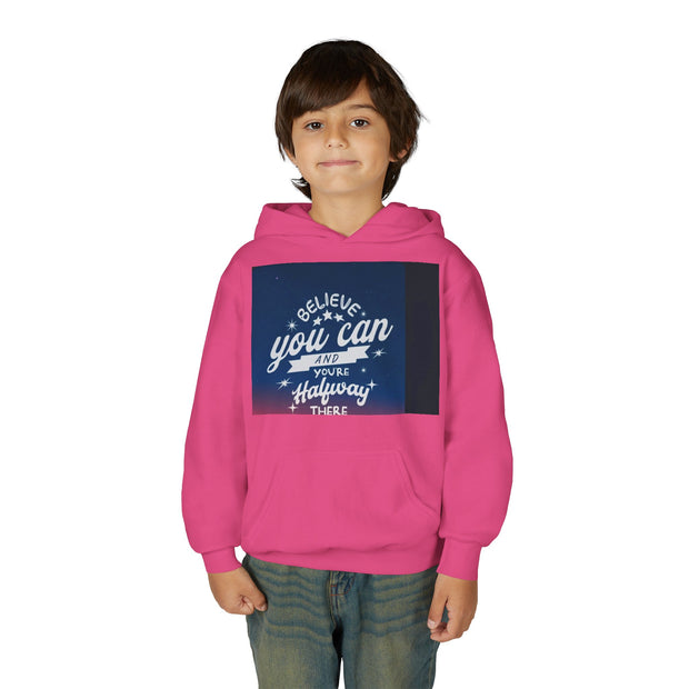 Youth Hoodie — “Believe You Can” Motivational School Spirit Pullover (Learning Today Leading Tomorrow)
