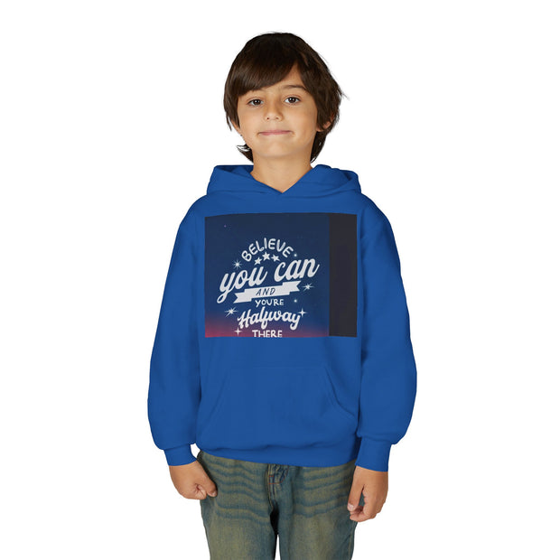 Youth Hoodie — “Believe You Can” Motivational School Spirit Pullover (Learning Today Leading Tomorrow)